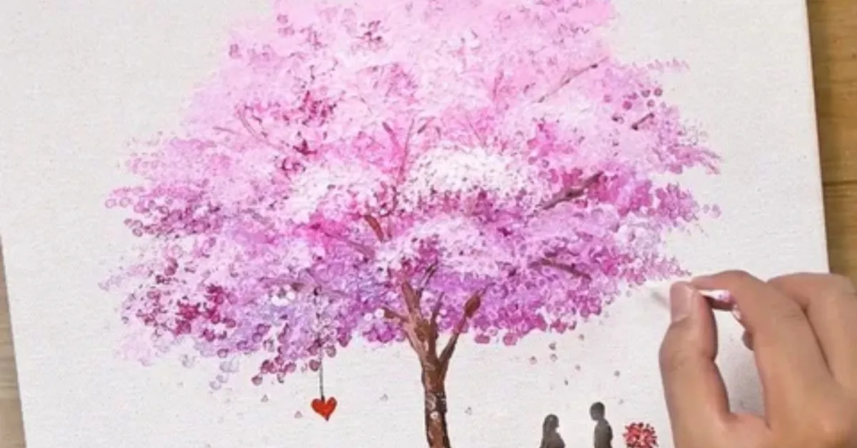 How To Draw A Cherry Blossom Tree Step By Step